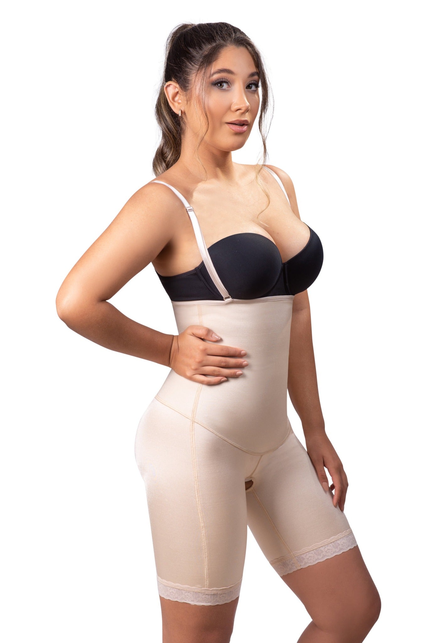 Vedette Open Bust Mid-thigh Body Shapewear w/ Flat Front – Vedette Store