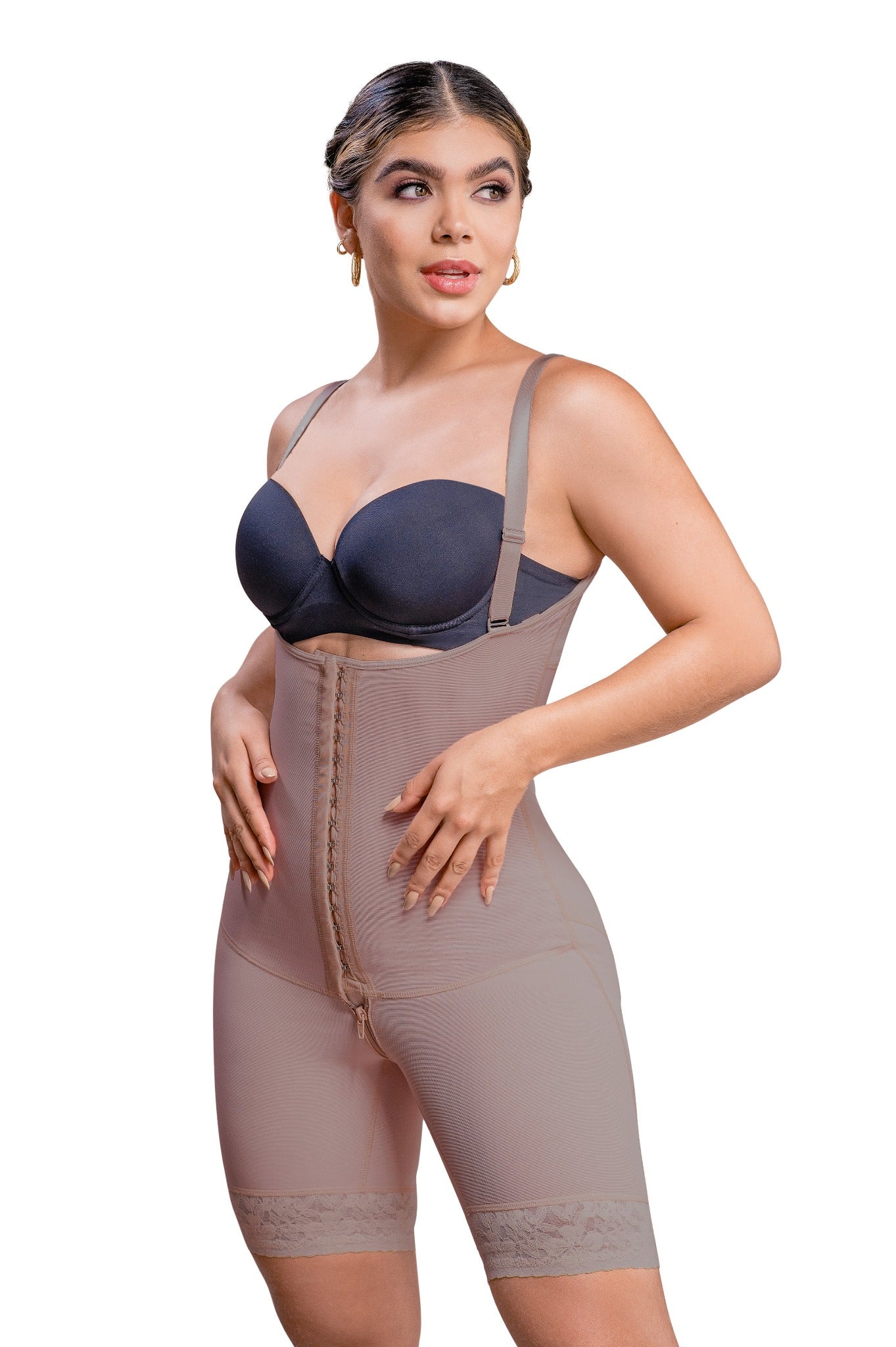 Shapewear for Women Full Body Shaper Adjustable Hook and Eye Front Closure  Shaper Long Top Plus (Black, S) at  Women's Clothing store