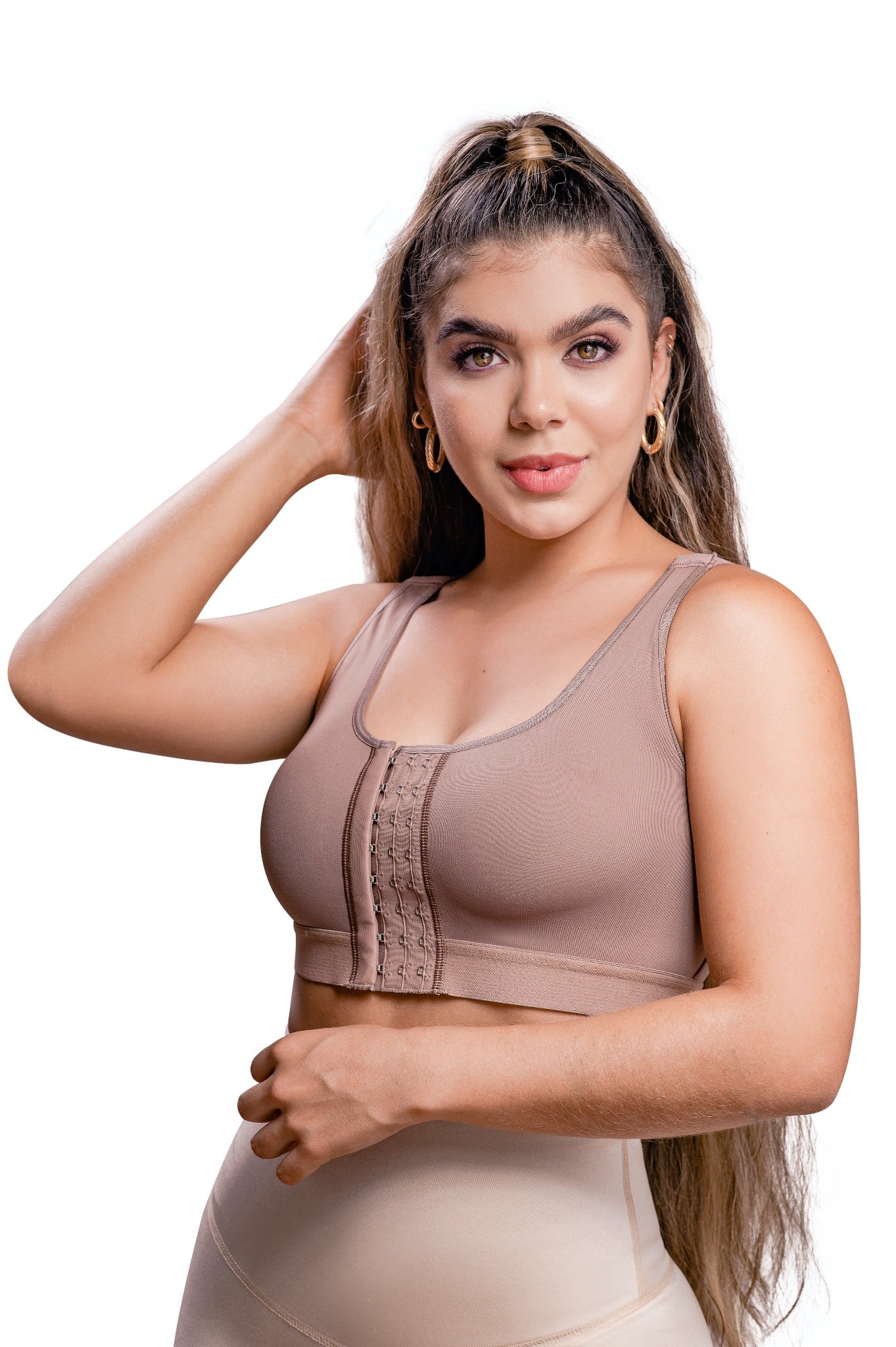 Post Surgical Compression Bra with Front hook-and-eye closure