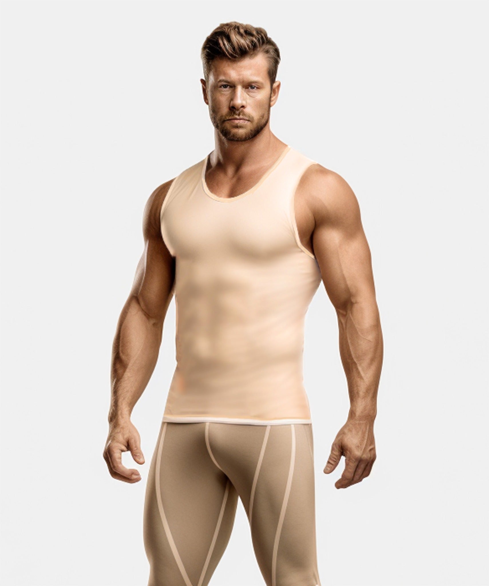 Men's Compression Vest Body Shaper with Hook & Eye Closure by