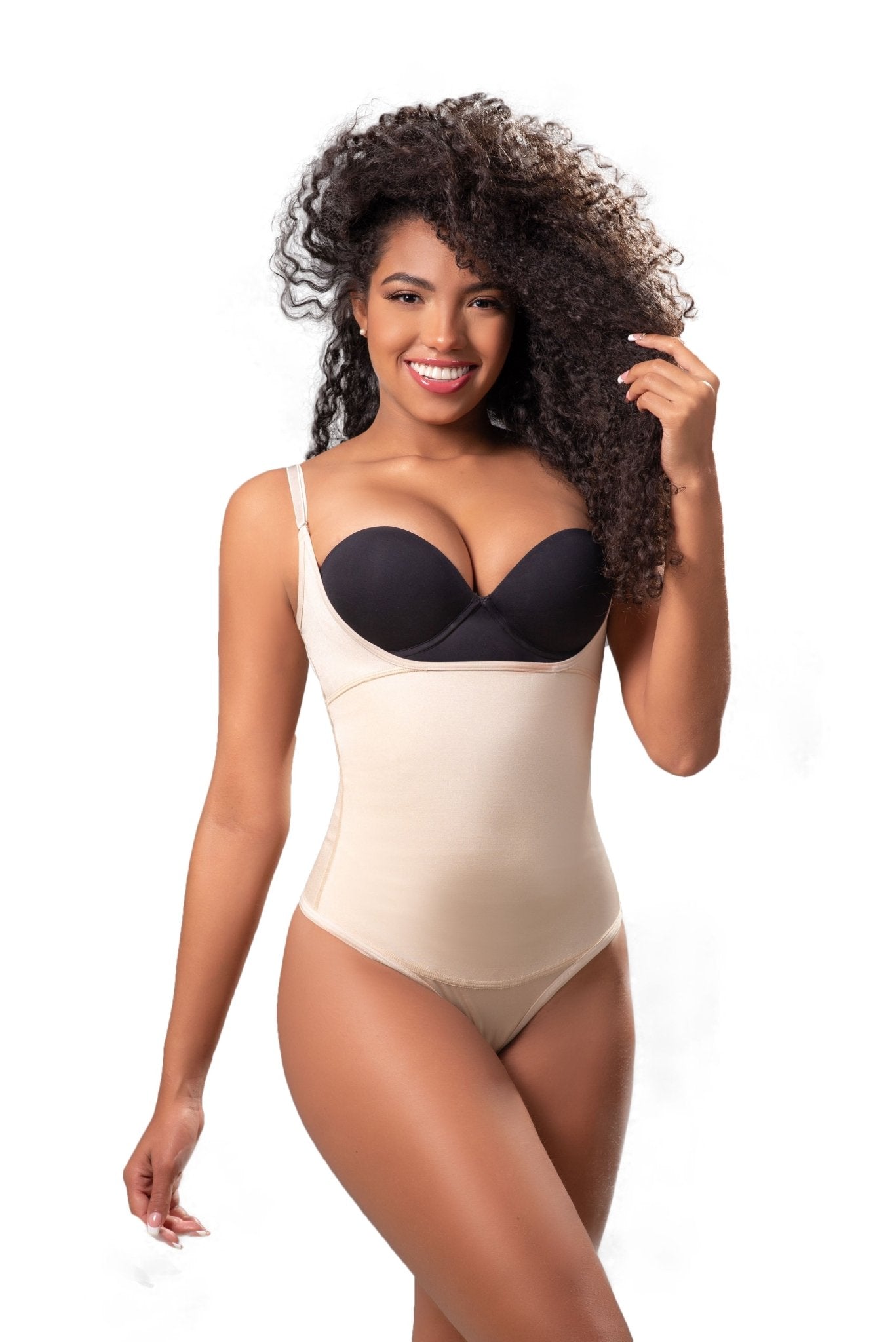 Vedette Shapewear 915 Open Bottom Mid Thigh Shaper w/Front Closure Nude  X-Small at  Women's Clothing store: Shapewear Bodysuits