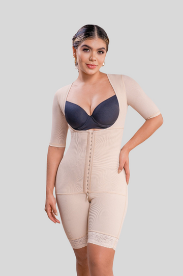 Full Body Mid thigh Shapewear with arm compression