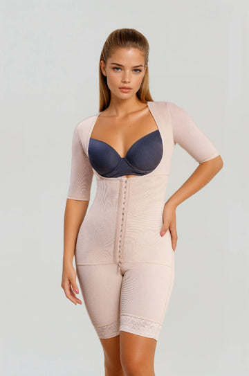 Full Body Mid thigh Shapewear with arm compression