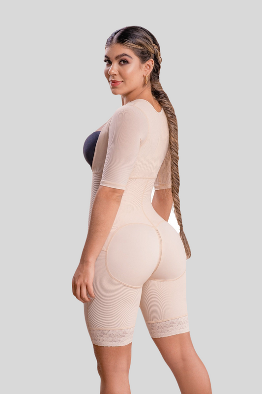 Full Body Mid thigh Shapewear with arm compression