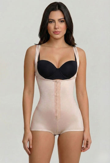 Open Bust Boyshort Bodysuit w/wide straps