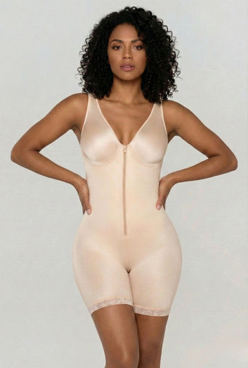 Full Body Suit Mid-Thigh w/zipper & Lace